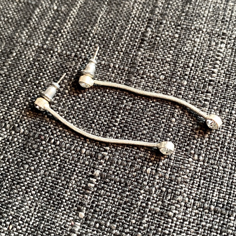 Silver and Crystal Dangle Earrings